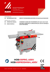 HOLZMANN MASCHINEN HOB410PROSMW4 400V Mode D'emploi