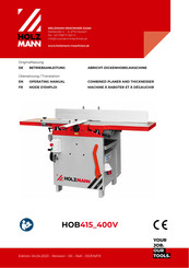 HOLZMANN MASCHINEN HOB415 400V Mode D'emploi