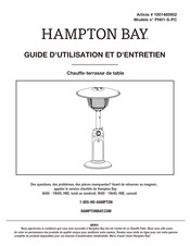 HAMPTON BAY 1001485952 Guide D'utilisation Et D'entretien