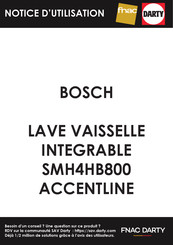 Bosch SMH4HB800 Manuel D'utilisation