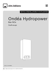 elm.leblanc Ondea Hydropower Bas NOx LC11-4 PVHY Serie Notice D'installation Et D'utilisation