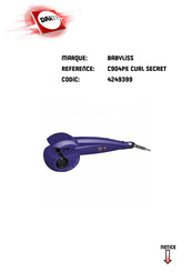 Babyliss Fashion Curl Secret C903PE Mode D'emploi