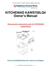 KitchenAid KAWS750LQ4 Instructions Pour L'utilisateur