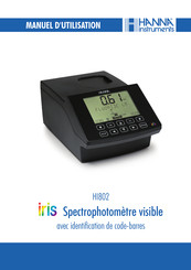 Hanna Instruments Iris HI802 Manuel D'utilisation