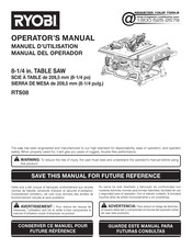 Ryobi RTS08 Manuel D'utilisation