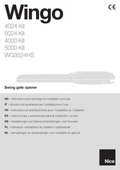 Nice Wingo WG3524HS Instructions Et Avertissements Pour L'installation Et L'utilisation