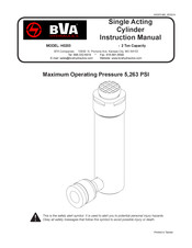 BVA Hydraulics H0203 Manuel D'instructions