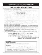 Mazda GENUINE 0000-8F-Z80 Instructions D'installation