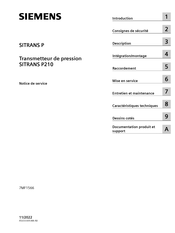 Siemens SITRANS P210 Série Notice De Service