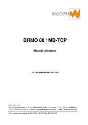 Balogh BRMO 80/MB-TCP Manuel Utilisateur