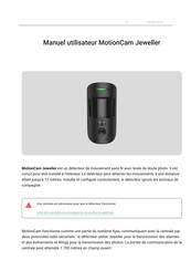 AJAX Systems MotionCam Jeweller Manuel Utilisateur