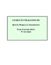 ADS LAMINAIRE UNIVERS MAV Manuel D'instructions