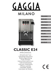 Gaggia Milano CLASSIC E24 Mode D'emploi