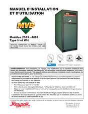 Rheem Raypak MVB 2503 H Manuel D'installation Et D'utilisation