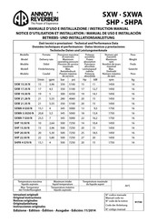 Annovi Reverberi SXW Serie Notice D'utilisation Et Installation