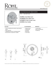 Rohl AC210NOP Manuel D'installation