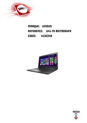 Lenovo 80JT000UFR Guide De L'utilisateur