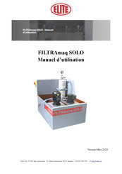 Elite FILTRAmaq SOLO Manuel D'utilisation