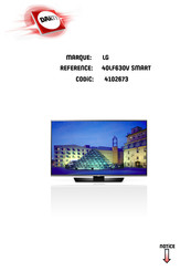 LG 40LF630V Mode D'emploi