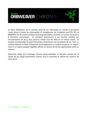 Razer Orbweaver Chroma Mode D'emploi