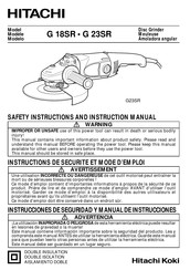 Hitachi Koki G 23MR Instructions De Sécurité Et Mode D'emploi