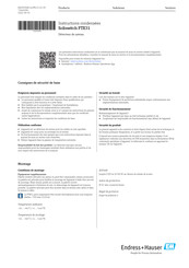 Endress+Hauser FTE 31 Instructions Condensées