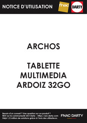 Archos ARDOIZ 32GO Notice D'utilisation