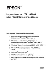 Epson EPL-N2000 Mode D'emploi