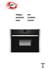 NEFF C17DR021 Serie Mode D'emploi