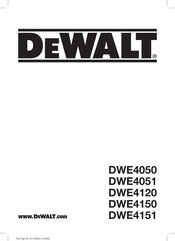 DeWalt DWE4150 Notice D'instructions