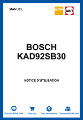 Bosch KAD92SB30 Notice De Montage Et D'utilisation