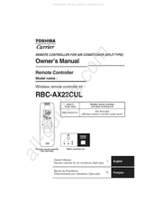 Toshiba Carrier WX-TA01UES Manuel Du Propriétaire