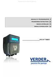 VERDER VP2-HT TIMER Manuel De Reglage