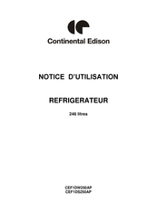 CONTINENTAL EDISON CEF1DS250AP Notice D'utilisation