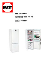 Brandt COB 390 WE Instructions Pour Installation, Utilisation Et Entretien