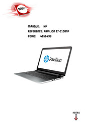 HP PAVILION 17-G108NF Manuel De L'utilisateur