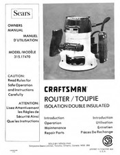 Sears Craftsman 315.17470 Manuel D'utilisation