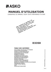 Asko D3350 Manuel D'utilisation