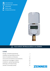 Zenner IUWS Notice D'installation Et D'utilisation