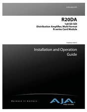 AJA R Serie Guide D'installation Et D'utilisation