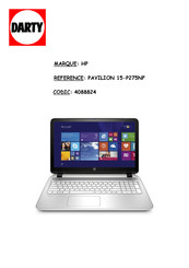 HP PAVILION 15-P275NF Manuel De L'utilisateur