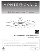 Monte Carlo Fan Company 14PRR52 D Serie Guide D'entretien Et Manuel D'installation