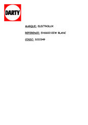 Electrolux EHS60210IW Notice D'utilisation