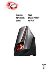 Asus Republic of Gamers ROG GT51CA-FR008T Manuel De L'utilisateur