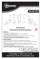 Outsunny 344-067V00 Instructions D'assemblage