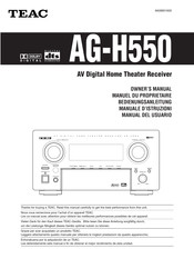 Teac AG-H550 Manuel Du Propriétaire