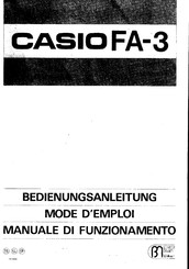 Casio FA-3 Mode D'emploi