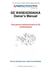 GE WASE4220A0AA Manuel Du Propriétaire