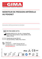 Gima KD-7920 Instructions De Fonctionnement Et D'entretien