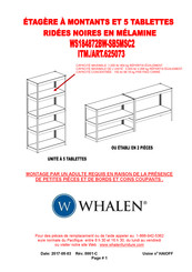 Whalen WS184872BW-SB5MSC2 Instructions De Montage